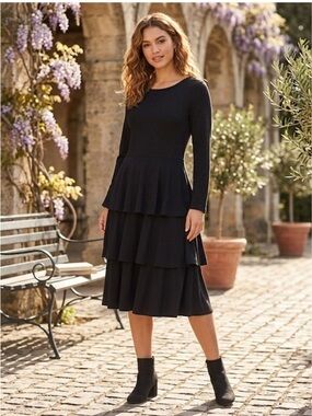 Take 50% OFF- LulaRoe Elegant Black Tiered Dress, Size-M